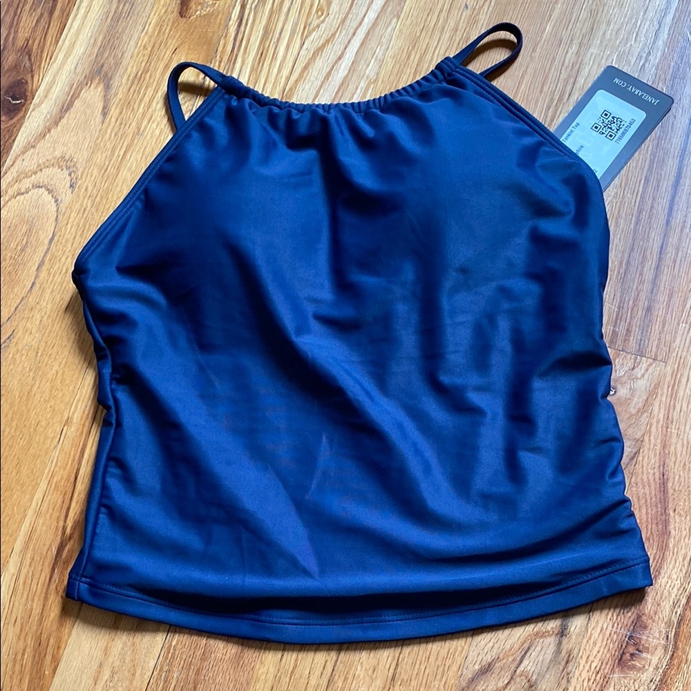 Janela Bay Swim Top NWT Small Navy